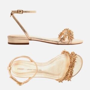 Arezzo Elegant Metallic Gold Women's Sandals